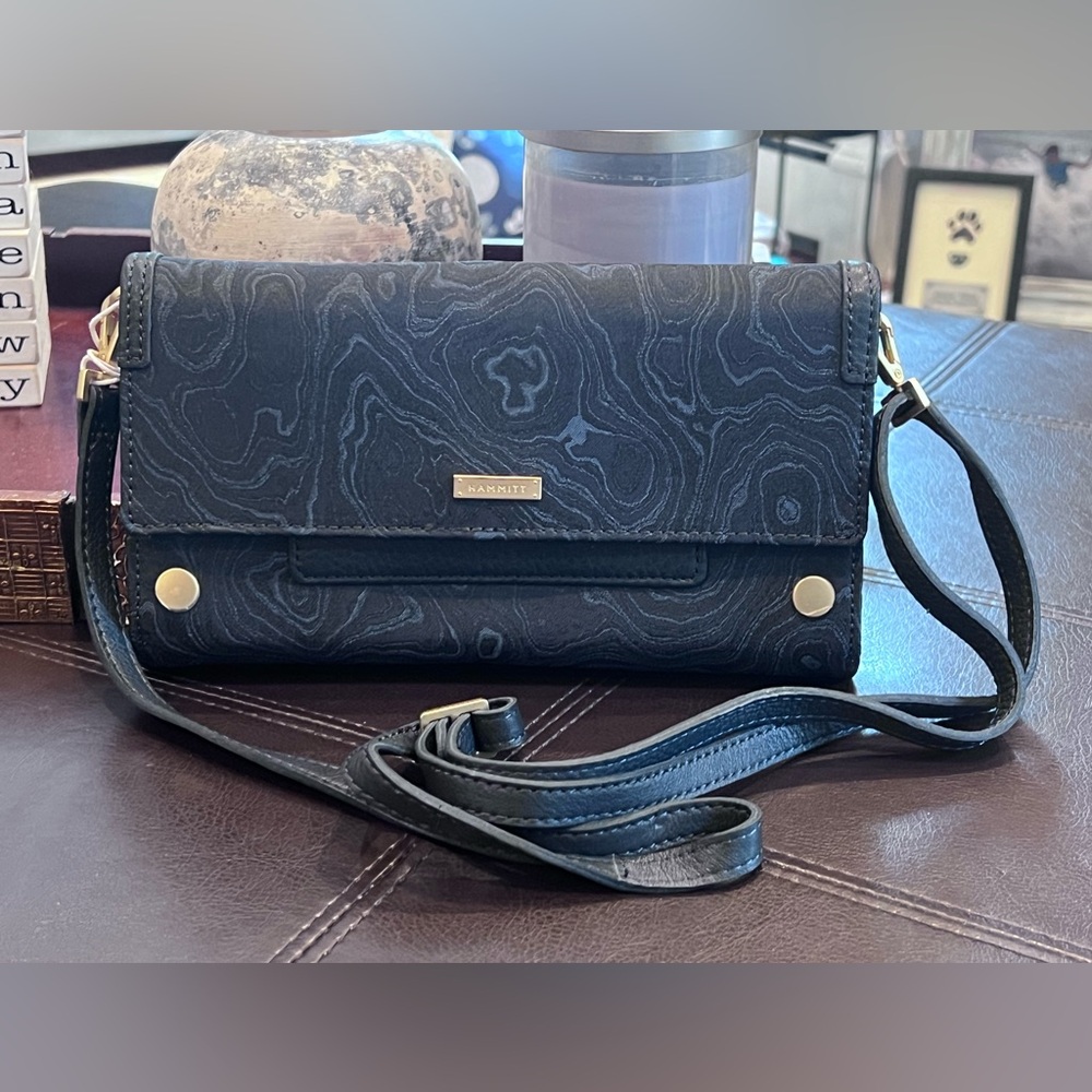 Hammitt AJ Clutch | Crossbody | Satin Tides (Navy)